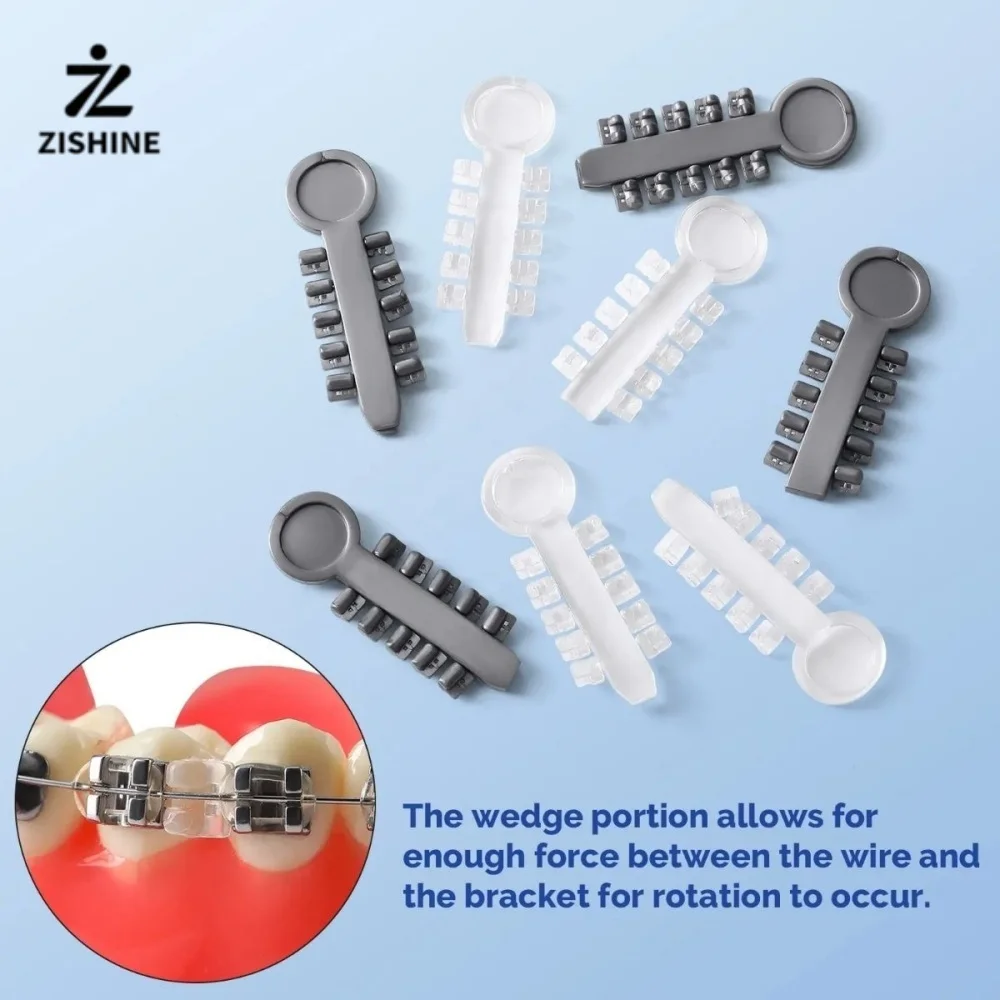 Dental Orthodontics Rotation Wedge Teeth Alignment Torsion Pads Elastic Ties Clear Gray 20 Sticks/Pack Bracket Accessories Tool