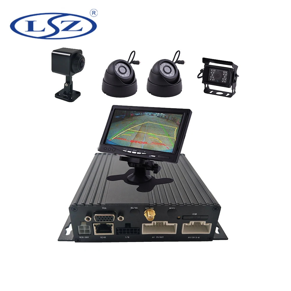 

LSZ 6CH 1080P Camera 7 inch Monitor Mobile DVR Support Dual SD Card GPS MDVR Kits For Car/Bus/Truck