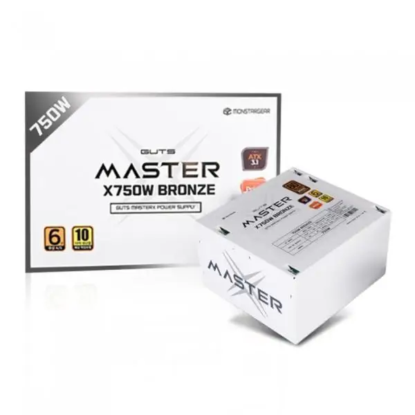 MONSTA GARES MONSTAGARZ MASTER X 750W 80PLUS BRONZE (White) ATX Computer PC A/S 6 Years Power