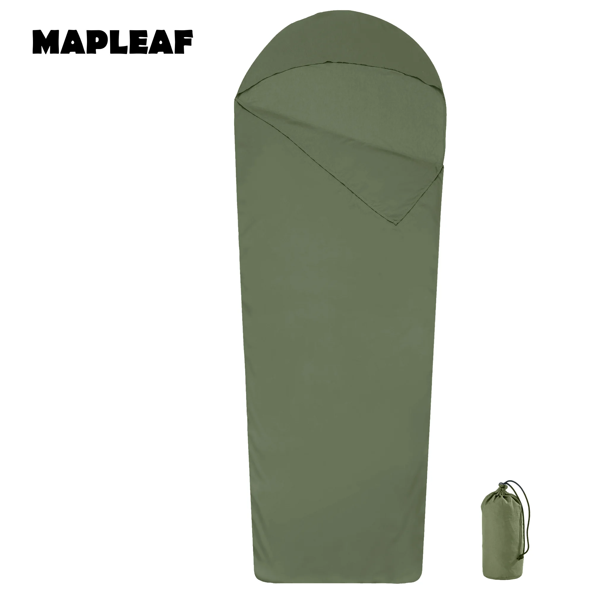 MAPLEAF Binnenhoes Slaapzak Laken Ultralicht Huidvriendelijk Ademend Antibacterieel Machinewasbaar Reizen Kamperen Wandelen Hotel Rugzak Laken Volwassene Compact Draagbaar voor buiten reizen kamperen