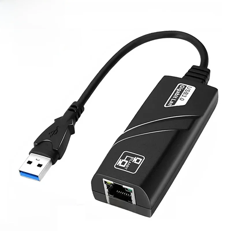 USB 3.0 para RJ45 Lan Ethernet com fio adaptador, 10 Mbps, 100Mbps, cabo para Xiaomi Mi Box, PC,