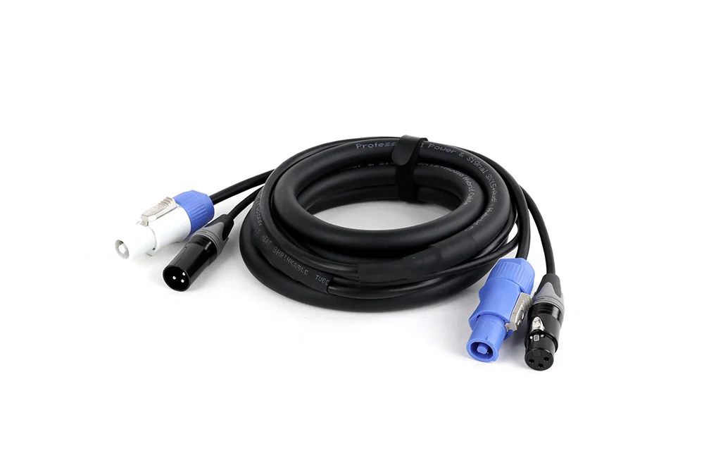 DMX-Kabel 3x1,5mm2/2,5mm2 Stromkabel Kombination aus Powercon-Stecker und DMX 3Pin XLR Signalleitung Zubehör für Bühnenbeleuchtung – Detail 2