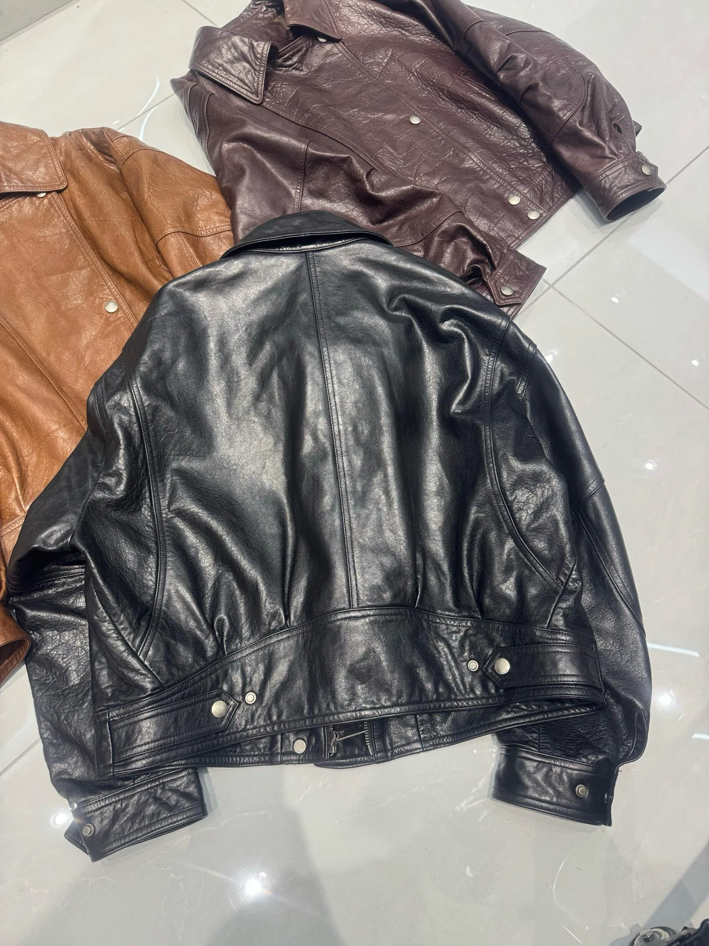 Autumn casual women's genuine leather jacket