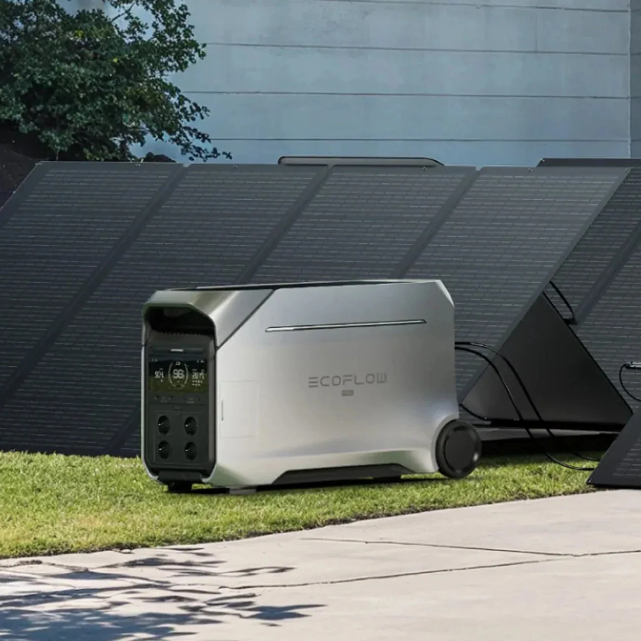 INSTALLED DELTA PRO 3 Stackable Portable Power Station 4000W Hybrid Solar Generator LiFePO4 Battery Backup Home Outdoor Camping