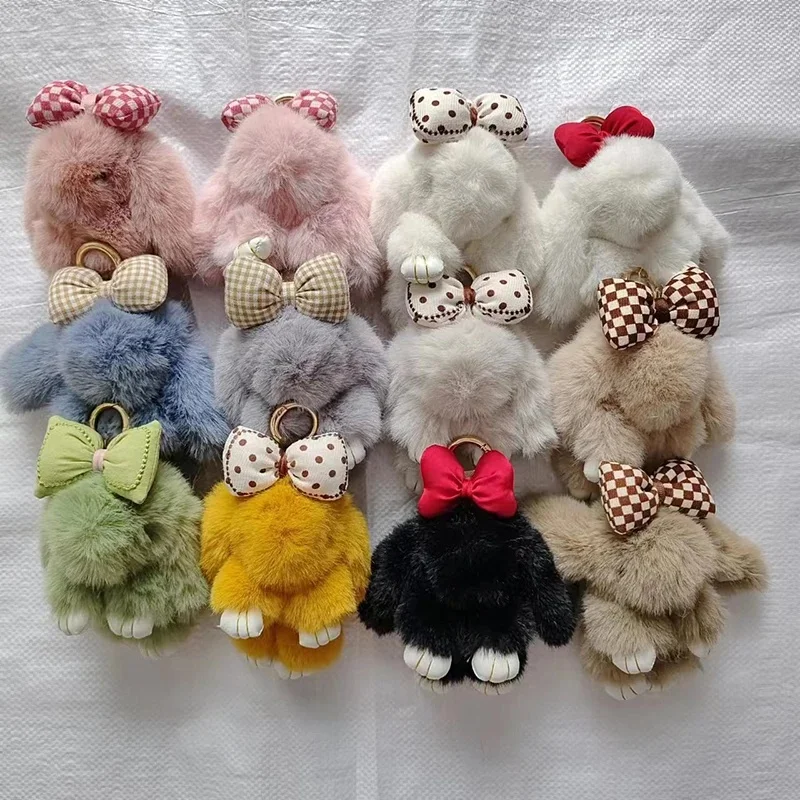 Mini królik do kokardki do włosów wisiorek do torby pasek brelok do kluczyków do samochodu uroczy króliczek para wisiorek śliczny brelok do kluczy — zdjęcie 2