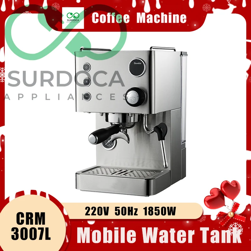 New CRM3007L Luxury 2 In 1 With Milk Frother Small Professional Latte Cappuccino Espresso Coffee Maker Machine