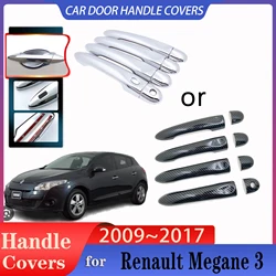 for Renault Megane 3 MK3 III Scala 2009~2017 2015 Car Imitation Carbon Fiber Handle Or Chrome Door Handles Cover Car Accessories