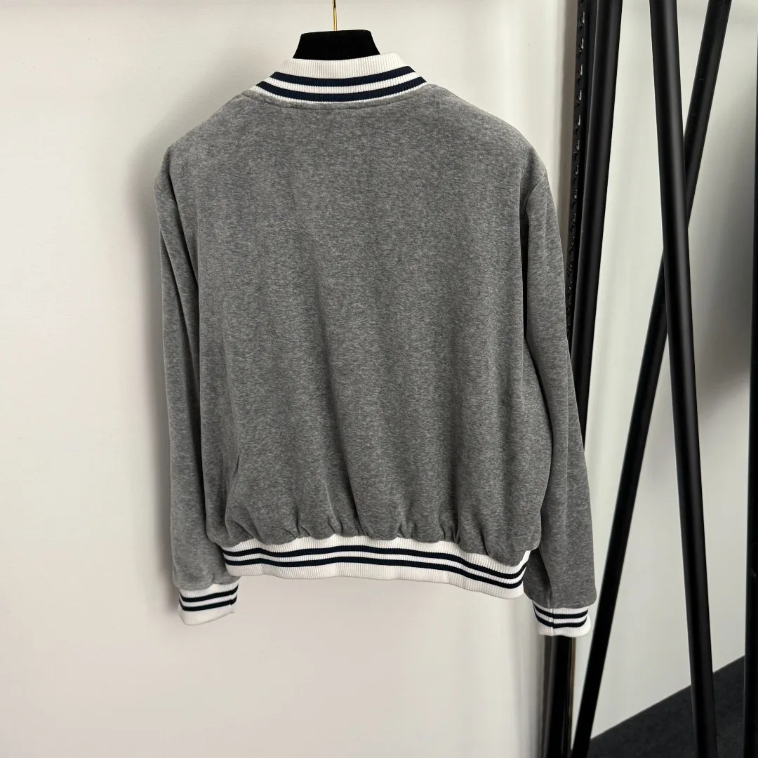 

Autumn New Velvet Sports Splicing Long Sleeve Zipper Jacket Plus Casual Pants