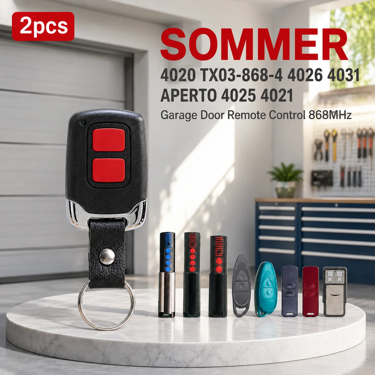 

2PCS HENDERSON Garage Door Opener SOMMER 4031 4020 4026 TX-03-868-4 868.8MHz Handheld Transmitter