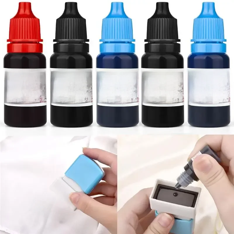 10 ml blauw rood zwarte inkt textielkleding inkt speciale inkt voor studenten kinderen naam stempel afdrukken op kleding waterdicht niet vervagen - afbeelding 2