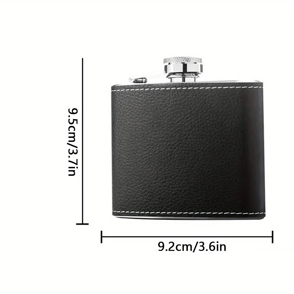 Personalized Initial Leather Wrapped Hip Flask Custom Engraved Stainless Steel Liquor Flask Birthday Anniversary Gift for Him.
