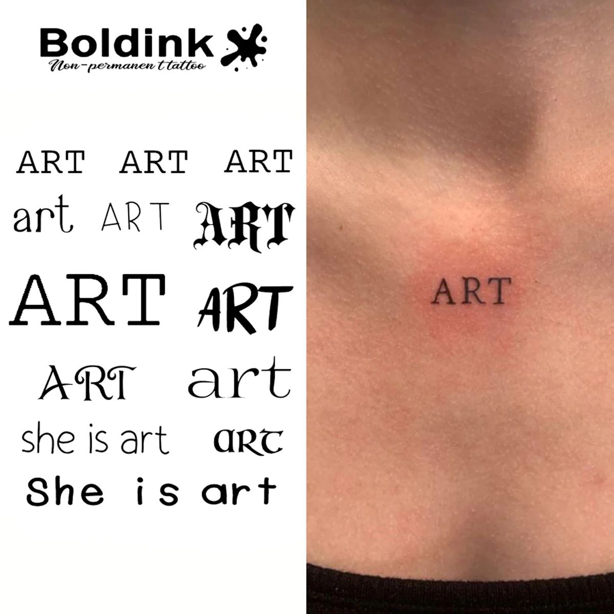 ART Temporary Tattoo,Lasts To 15 Days New Technology Magic Waterproof Semi Permanent Sticker.