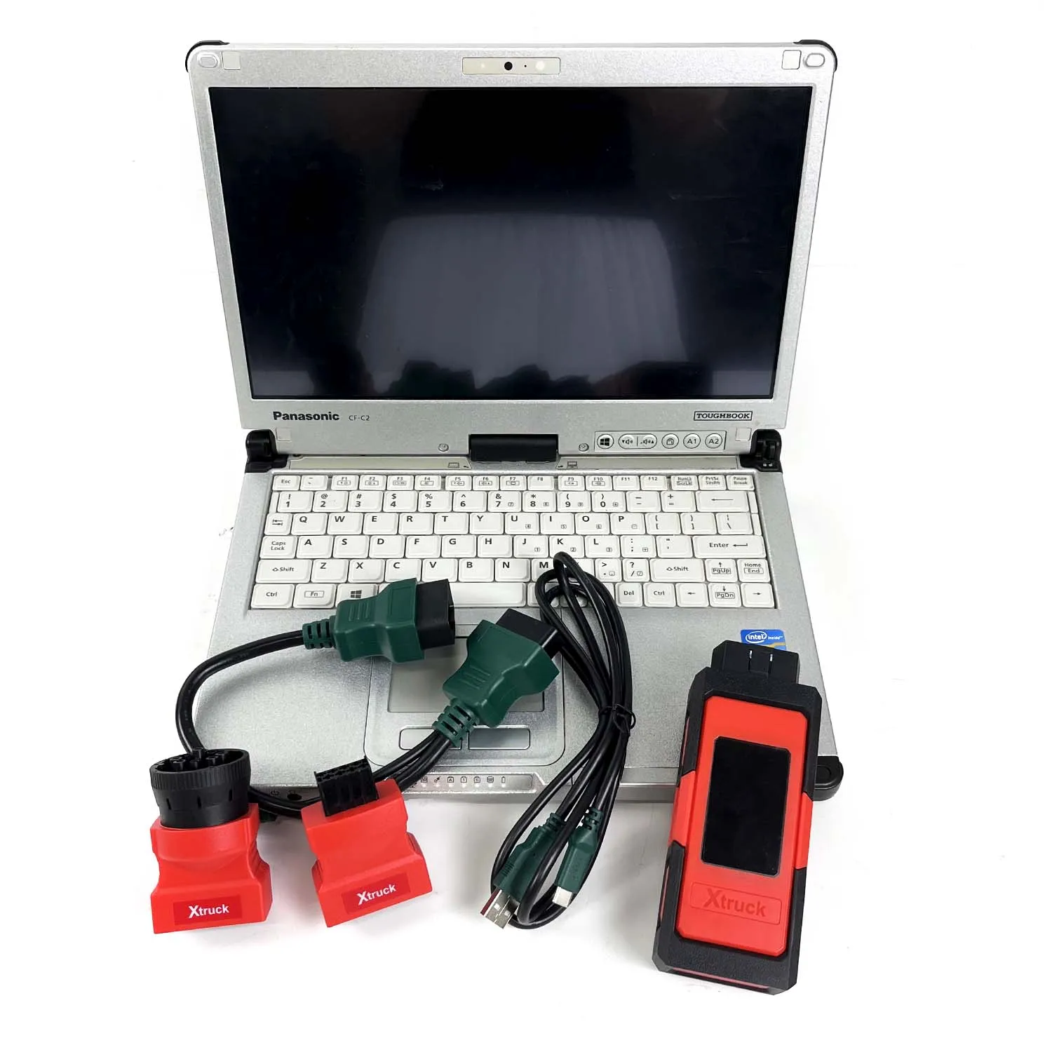 CFC2 laptop+ Xtruck X003 plus Read Codes rasing Codes DPF Regeneration support Cum-mins VO-LVO and SCA-NIA Truck Diagnostic Tool