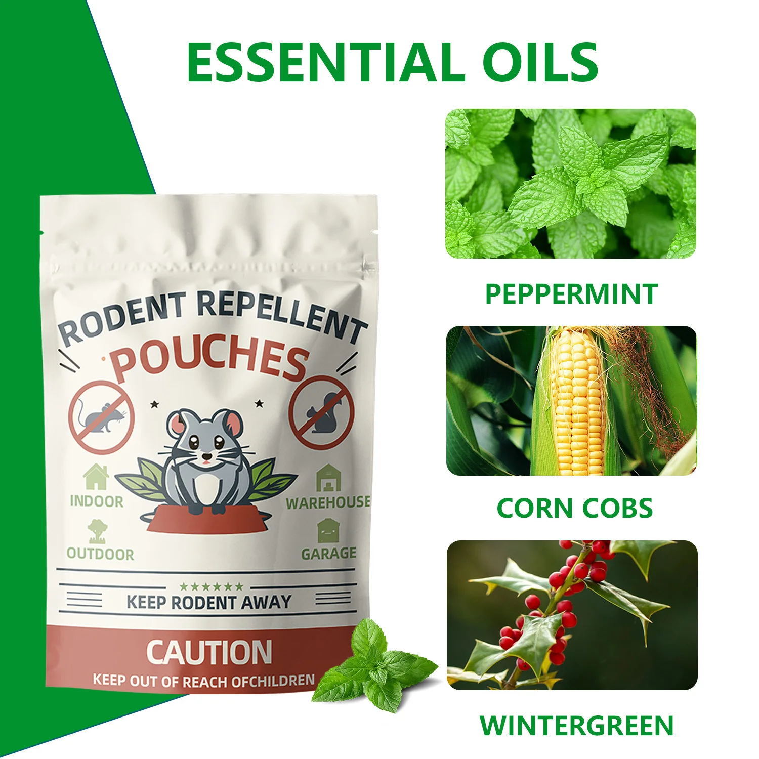 Rodent Repellent, Mice Repellent, Peppermint Rat Repellent, Keep Rodents Out of House/Cars/Rvs/Garages, Natural Mouse Repellents, Indoor & Outdoor 3 Months Protection, 9 Pack