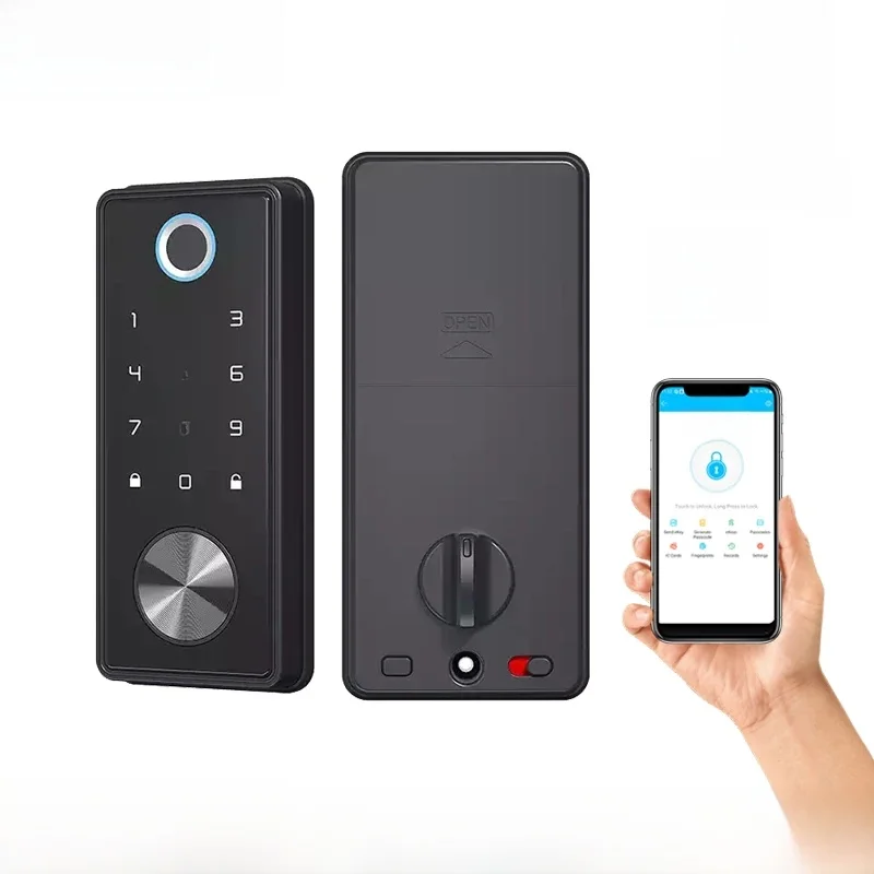 CDOK T1 Fingerprint door lock TT Lock APP Bluetooth Deadbolt Door Lock Smart Card Electronic For Security Mortise Smart Home