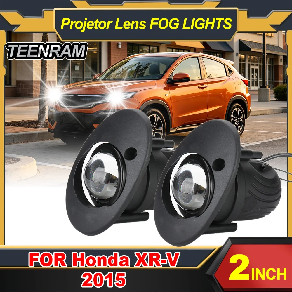 2 inch LED Fog Light Projector Lens Bi-LED Foglamp 12V High Low Beam White Yellow 3 Color Switching FOR Honda XR-V 2015-2019