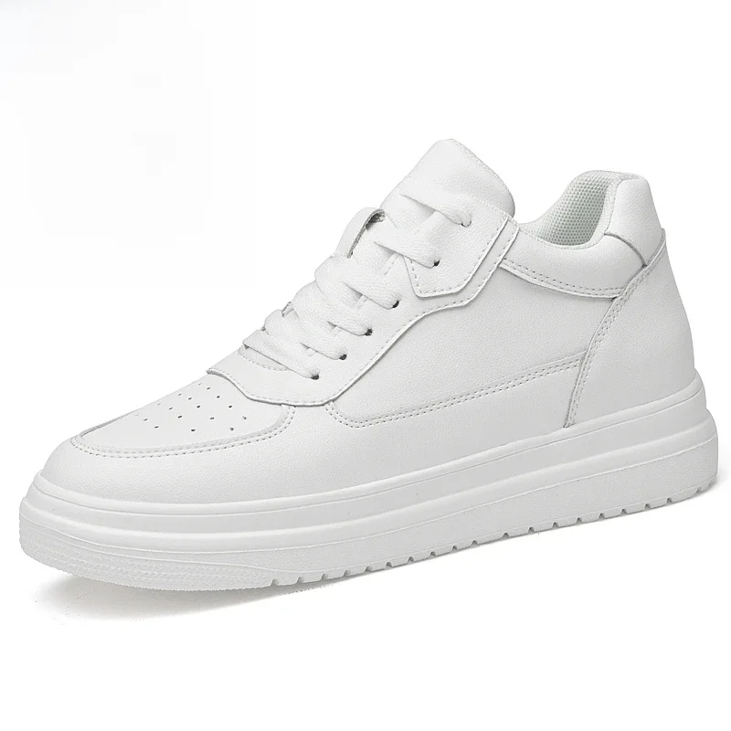 Lift Sneakers Man Lift Schoenen Hoogte Toename Binnenzool 8 cm Wit Zwart Hogere Schoenen Mannen Vrije tijd Mode Sport Plus maat 36-44 - afbeelding 2