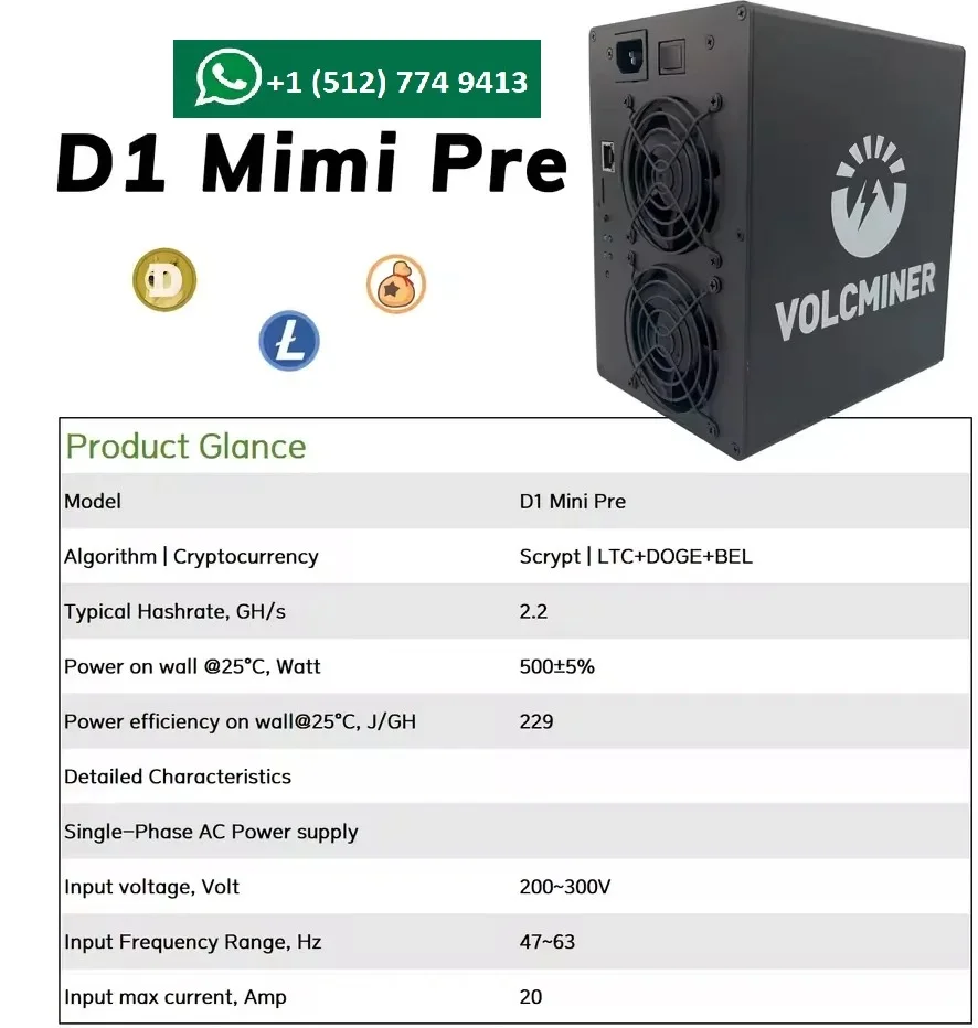 BEST DEAL OF THE YEAR BUY 10 GET 6 FREE New VolcMiner Mini 2.2Gh/s 500W Litecoin Dogecoin Bells Miner