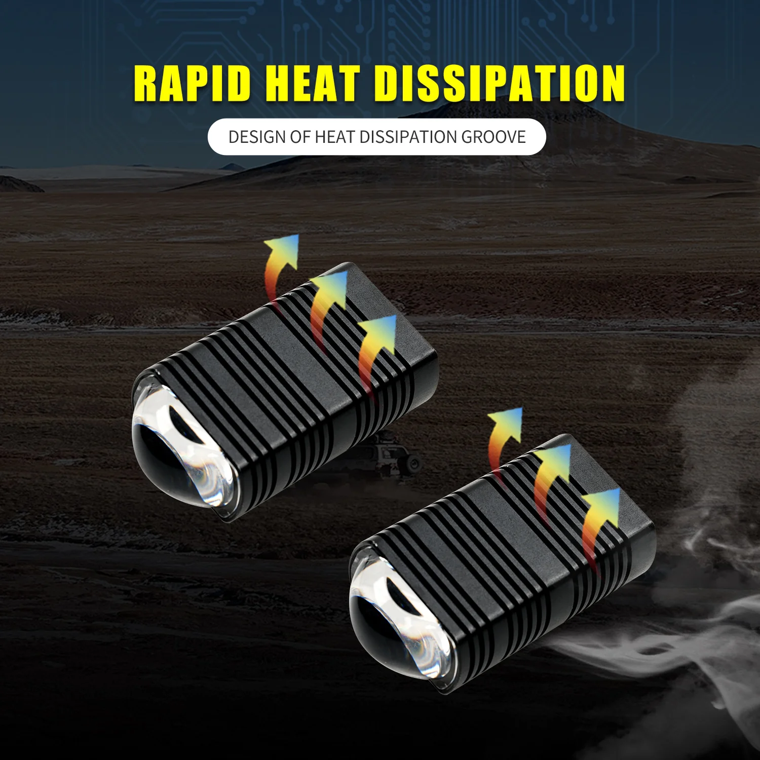 Mini Driving LED Light Motorcycle Car Dual Color Super Bright Auxiliary Headlight Grille Lamps ATV UTV Car Fog Offroad 12V-80V