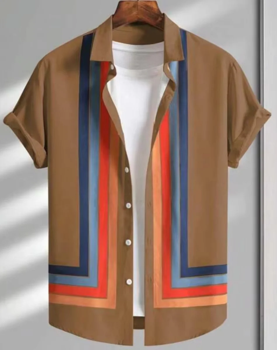 남성 하와이 해변 휴가 캐주얼 셔츠 여름 패션 반팔 스트라이프 프린트 느슨한 streetwear funny floral frete 무료