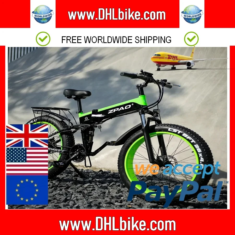 1000W Electric Bike Adult Mountain Bike 26 Inch Snow Electronic Bike 48V Electric Bicycle 4.0 Fat Tire e bike Folded Ebike