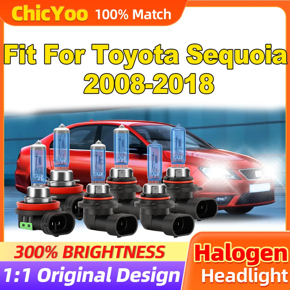 

Fit For Toyota Sequoia 2008-2014 2015 2016 2017 2018 36000LM Halogen Lights 300W Turbo Auto Headlamps 6500K White 12V Fog Lamps