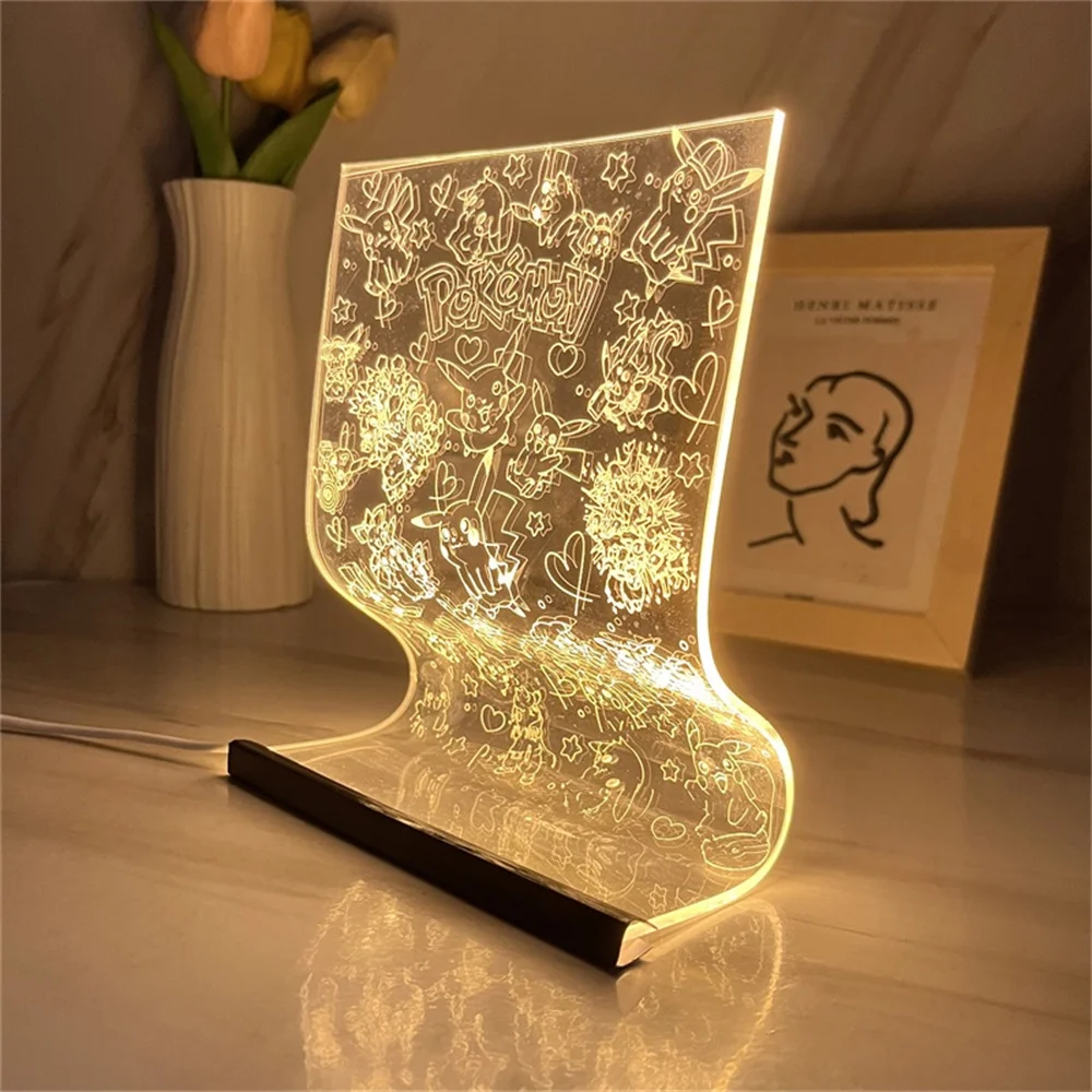 Pokémon Series LED Scroll Lamp Acrylic Night Light ポケットモンスターAtmosphere Mood Light Popular Cartoon IP Art Decoration Lamps Gift