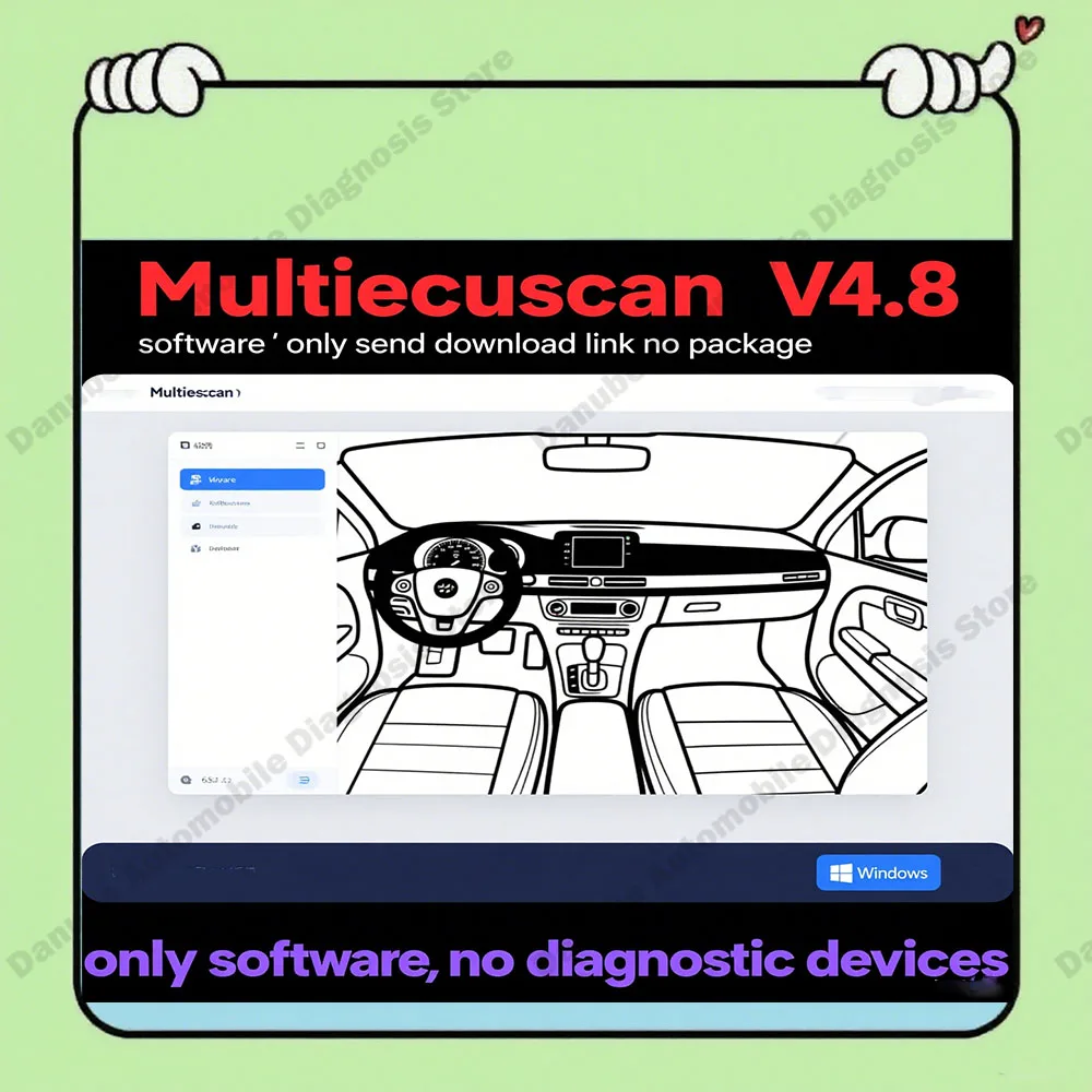 

Latest Multiecuscan V4.8 For Various vehicle models in Europe Scanner Software 4.8 + ELM327+Flat adapter Registered Unlimited