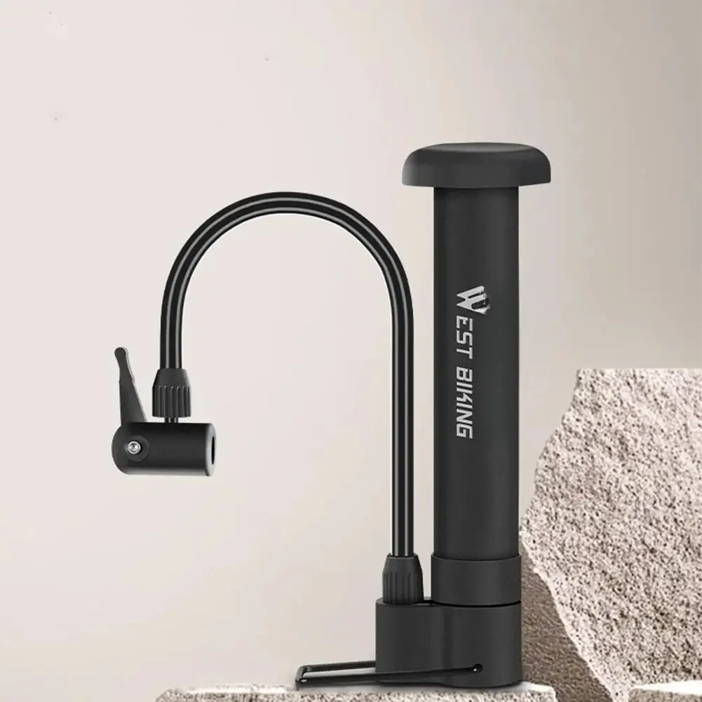 AliExpress Portable Bicycle Pump 80 PSI Bike Manual Air Pump Balloon Tire Inflator Schrader Valve Floor Pump Cycling Accessories