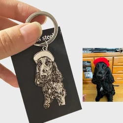 Custom Pet Photo Keychain Personalized Dog Keychain Cat Keyring Animal Photo Key Chain Accessories Custom Gift for Dog Lover