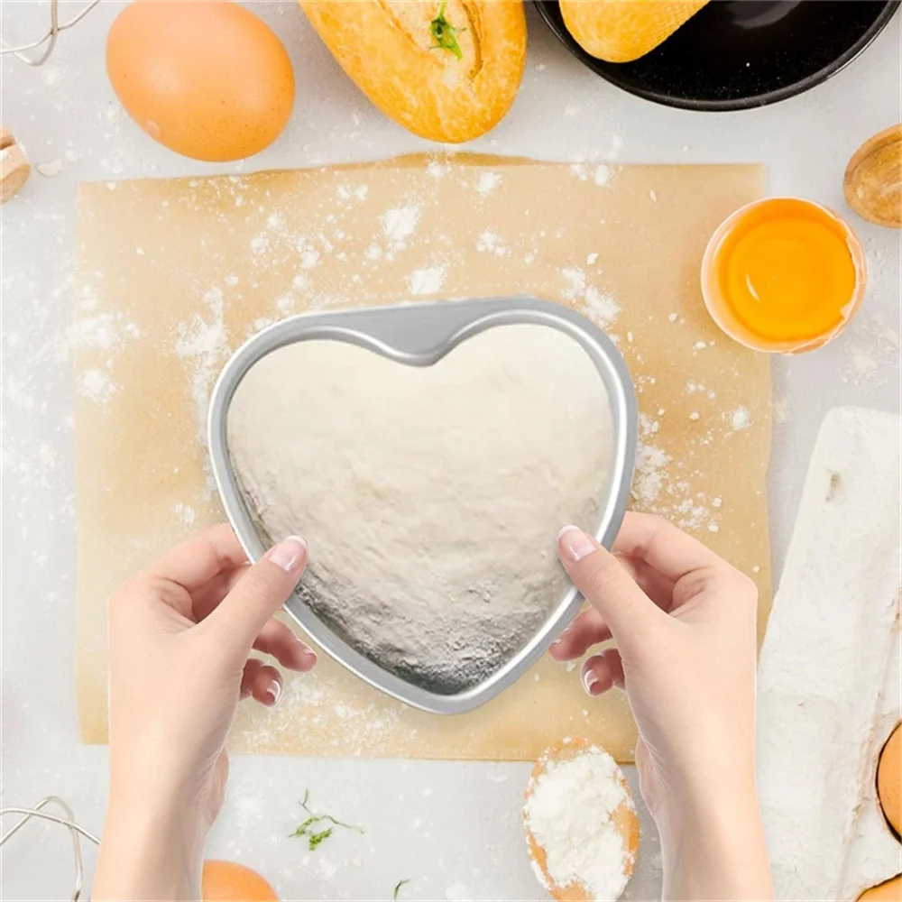 1/3pcs Heart Aluminum Cake Mold with Removlable Bottom 4/6/8Inch Cake Mould Suitable for Birthday Spring Festival Valentime Day