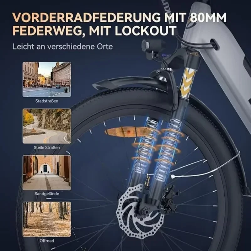 2025 eskute eu Elektro fahrrad 28 Zoll Damen fahrrad 20ah Batterie mit großer Kapazität 500w Bafang Motor Drehmoments ensor Reichweite km