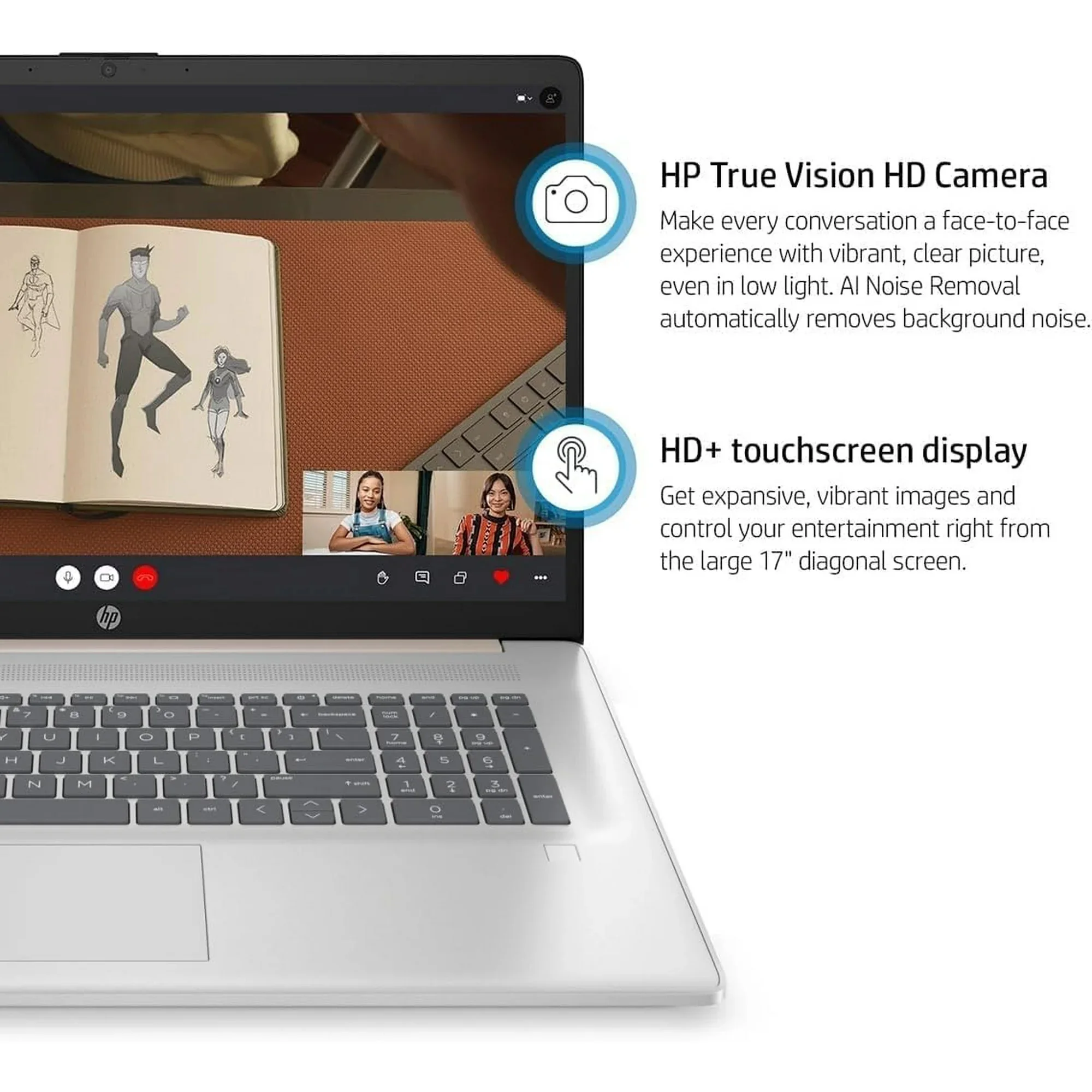 HP 17.3" HD+Touchscreen Laptop,Intel Core i7-1355U,64GB RAM,2TB SSD,Backlit Keyboard,Windows 11 Home