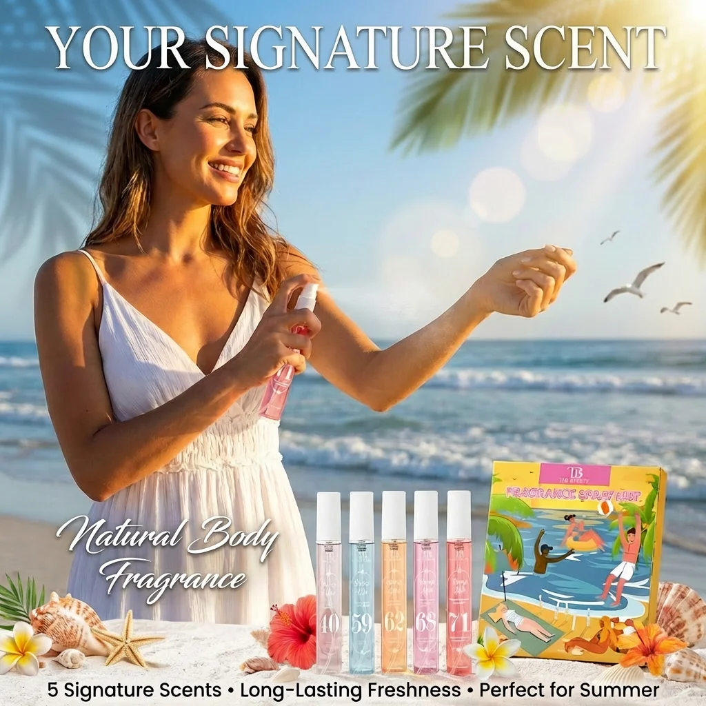 

Набор из 5 цифровых парфюмерных спреев с освежающим ароматом, стойким запахом для волос, мягким и не раздражающим составом, без спирта, для тела