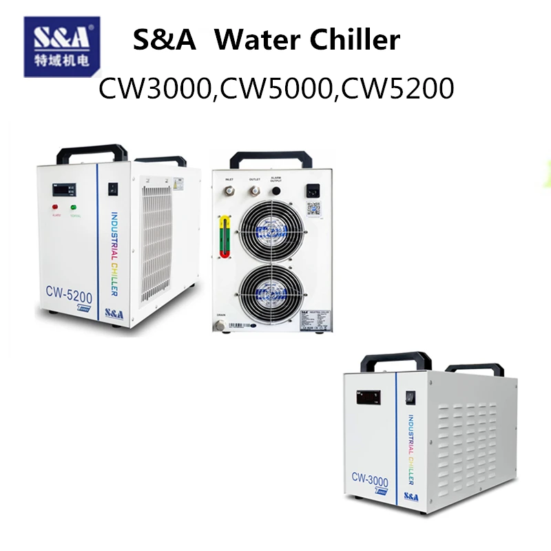 CNC Engraver Cooling Co2 Laser Engraving Machine S&A CW3000 CW5000 CW5200 Chiller Industrial Water Cooler