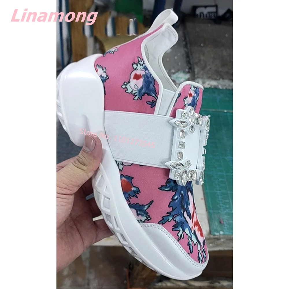 2024 New Canvas Women Sneakers Lace Up Luxury Crystal Slip-on Net Comfortable Breathable Sports Running Sport Shoes Vulcanized