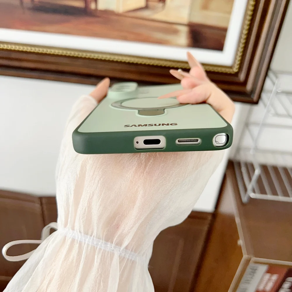 360 ° Drehbare Magnetische Metallhalterung Silikon-Handyhülle für Samsung S26 S25 S24 S22 Ultra S26 Plus A57 für Magsafe Cover – Detail 10