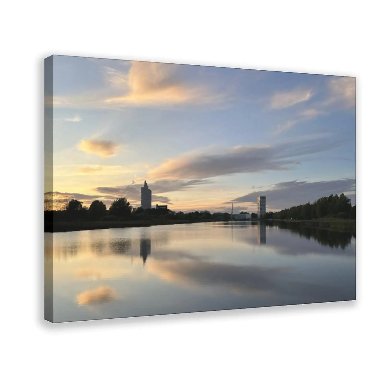 Schilderij op canvas Zonsondergang 40x60 cm-Wanddecoratie voor woonkamer, slaapkamer-Natuurlijk landschap moderne stijl printkunst-Cadeau-idee