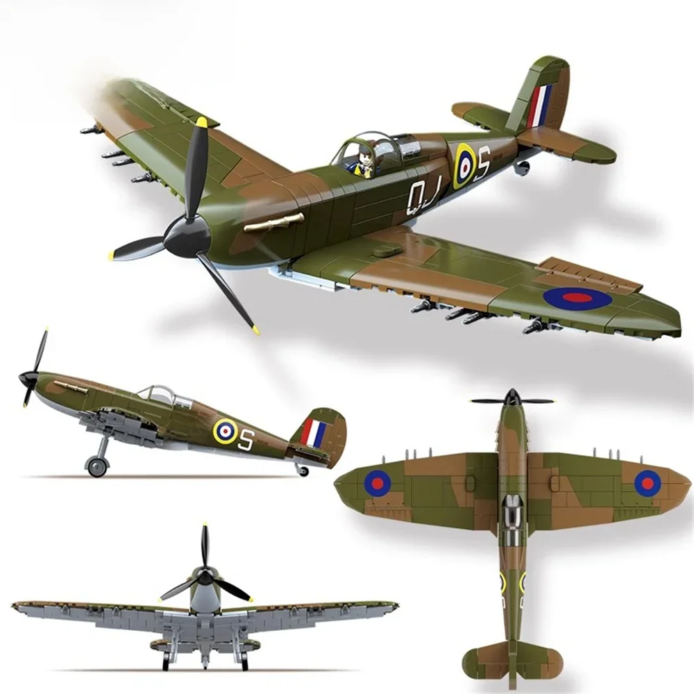 Militaire soldaten uit de Tweede Wereldoorlog SWAT UK: Spitfire Fighter F MK. la type Model Bouwstenen Bakstenen Kinderspeelgoed Cadeau - afbeelding 2