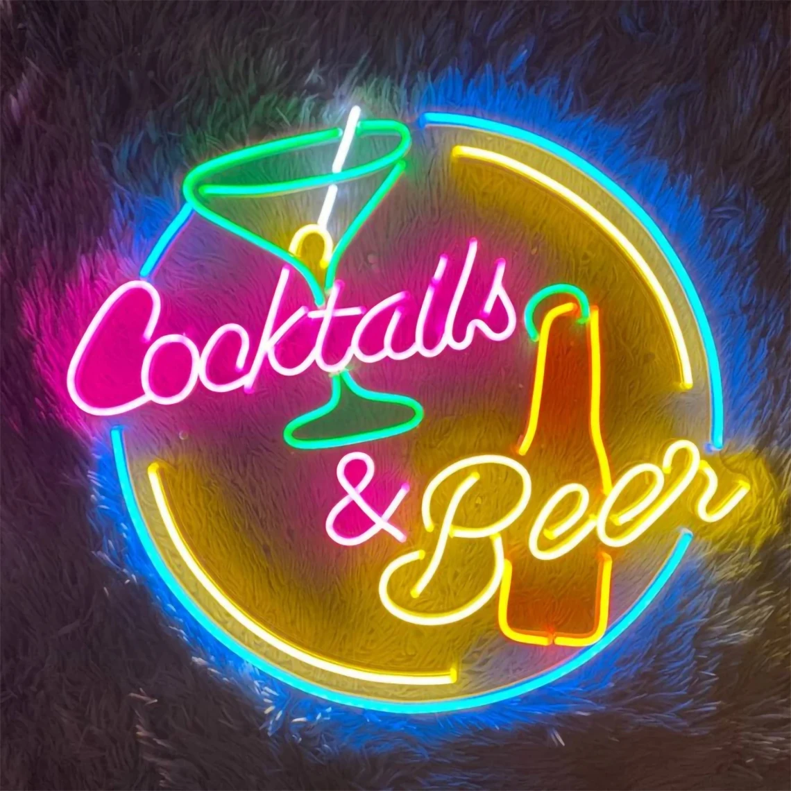 Cocktails and Beer Neon Sign Custom Business Logo Signs for Bar Decor Bar Sign Club Home Decor Bar Wall Decor