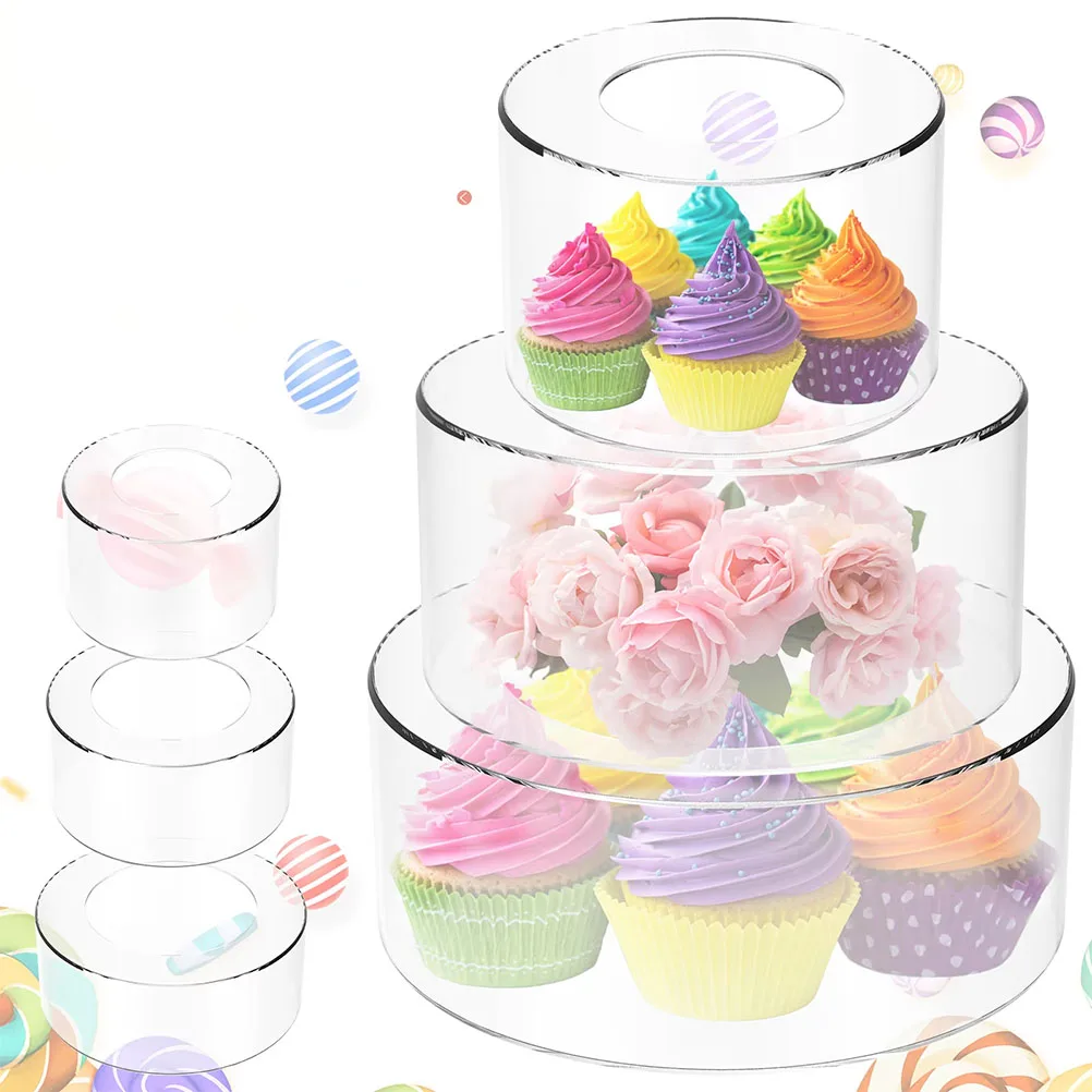 

Acrylic cake stand Fillable lamp candy flower display stands Stackable Display Box for Wedding Birthday Party Table Pastry Decor