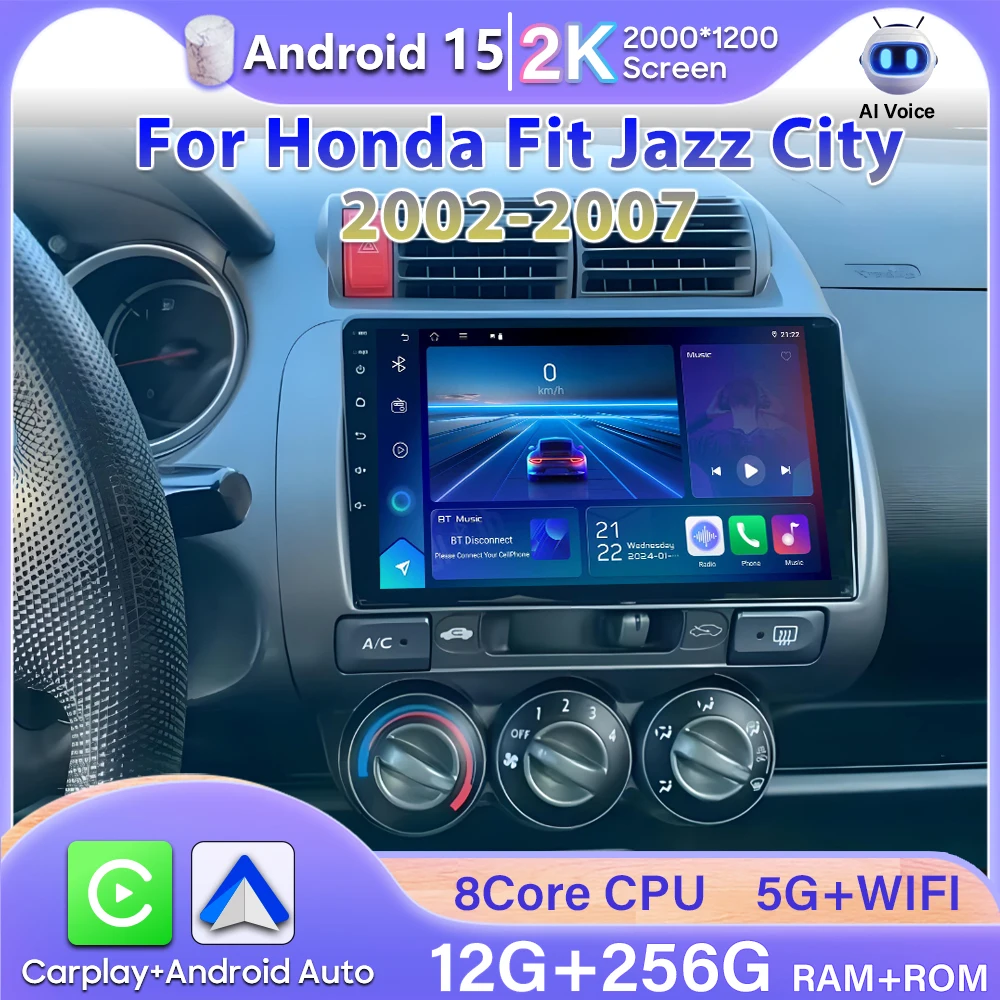 Car Radio For Honda Fit Jazz City 2002 -2007 Multimedia Player No 2din Android Auto Carplay DSP 4G Wifi GPS 2k Multimedia Player