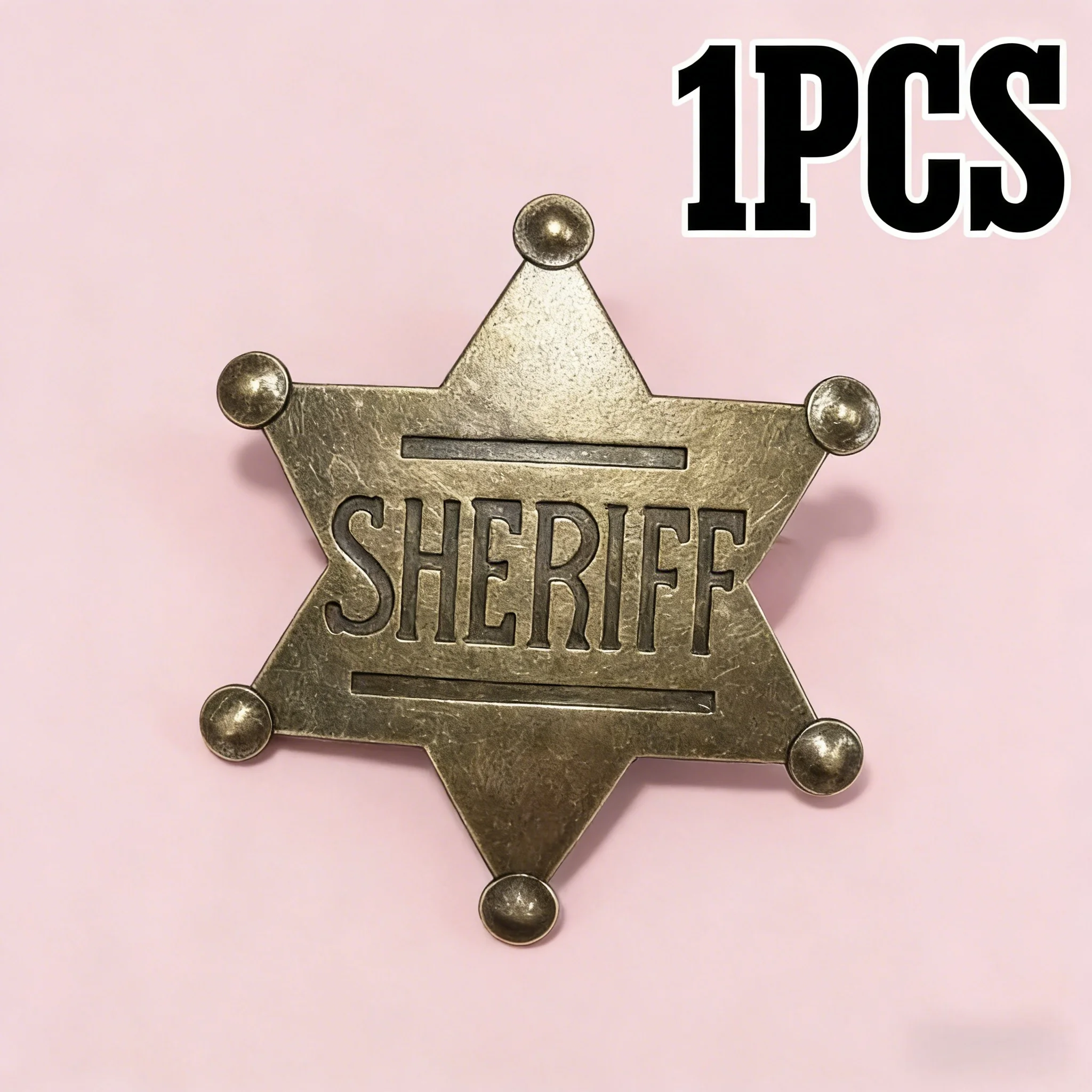 

1 Gold Plated Sheriff Badge Replica – Detailed Embossed Design for Collecting, Cosplay, or Costume Parties