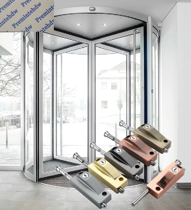 1Piece Spring Loaded Revolving Door Floor Bolt Latch Lock Keyed Thumbturn Commerical Entrance