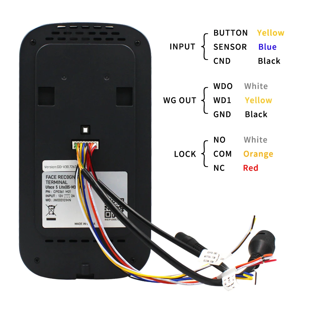5 Inch Wifi Face Recognition Access Control Time Clock Touch Screen RFID Card Mobile APP Control /PC Software/Cloud Support
