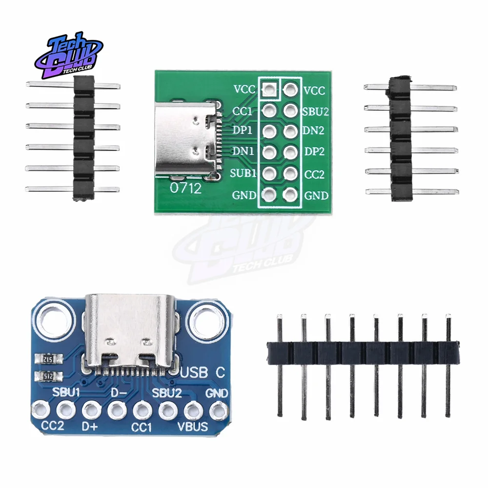 TYPE-C Female Test Board Connector USB3.1 16P to 2.54 High Current Power Adapter Board Module Power Supply Accessries