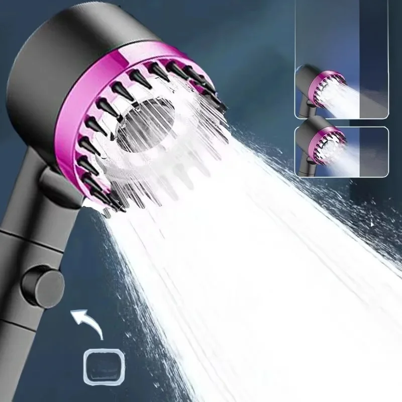 Pommeau de douche filtre de douche avec quatre Modes accessoires de salle de bain pomme de Massage accessoires de douche boutons de douche ameublement