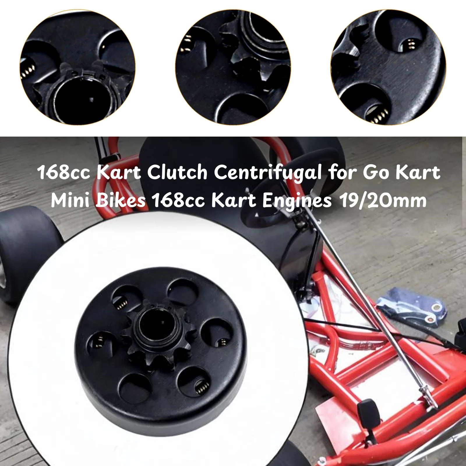 19/20mm168cc Kart Clutch Centrifugal for Go Kart Mini Bikes 168cc Kart Engines 420 chains Mounting Bolt Assembly Set Go Kart