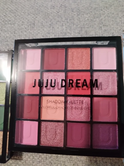 16-Color Eyeshadow Palette: Koi, Mermaid, Enchanted Forest, with pearlescent, matte, and fine shimmer finishes. photo review