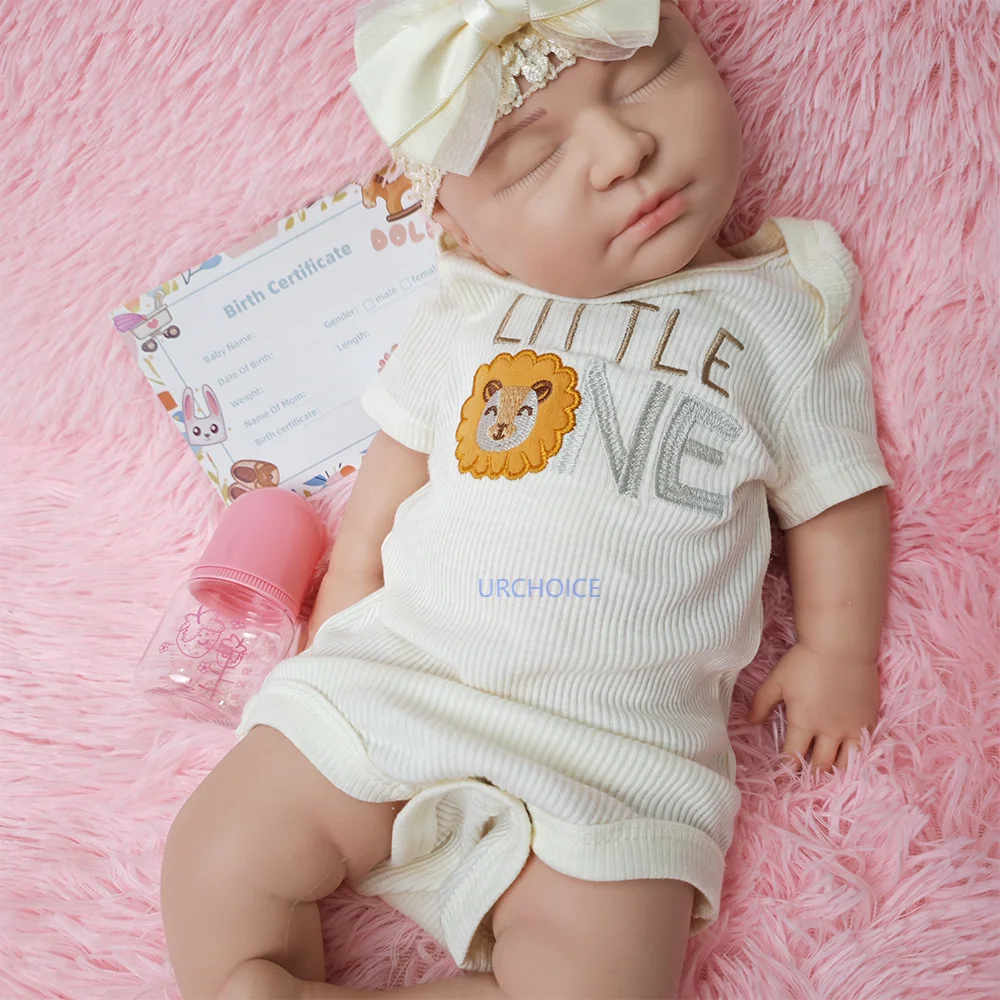 22 นิ้วซิลิโคน Reborn ตุ๊กตาเด็กทารก Handmade ทาสี Reborn ตุ๊กตาสําหรับ Precious Art Collection Piece Celebratory Gifting